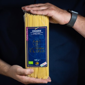 „Linguine” Hartweizengrieß-Nudeln BIO, auf Bronze gezogen - 500 g La Terra e il Cielo - 1