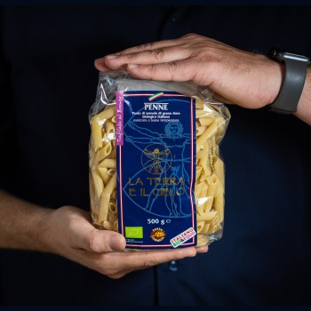 Organic durum wheat "penne" pasta, bronze-drawn - 500g