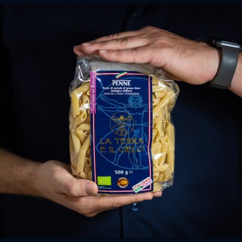 „Penne” Hartweizengrieß-Nudeln BIO, auf Bronze gezogen - 500 g La Terra e il Cielo - 1