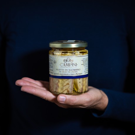 Mackerel fillets packed in olive oil - 300g Campisi - 1