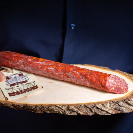 Scharfe Wurst „Bastone del nonno“ (Opas Stock) am Stück - 300 g Salumi di Scarpaccia - 1