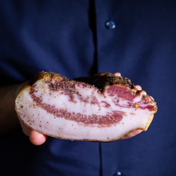 Guanciale, made in USA, hand cut 1-1.25 lb - Fortuna's Sausage & Online  Market