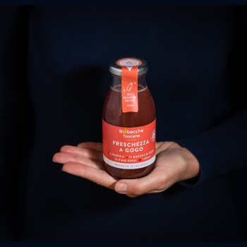 „Freschezza a GoGo“ (Erdbeeren, Goji-Beeren, rote Johannisbeeren, Apfel) - BIO - 250 ml BioBacche Toscane - 1