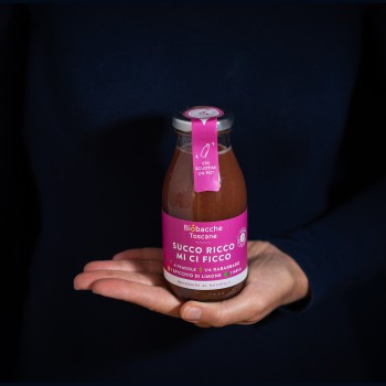 „Succo Ricco Mi Ci Ficco“ (Erdbeeren, Rhabarber, Zitrone, Apfel) - BIO - 250 ml BioBacche Toscane - 1