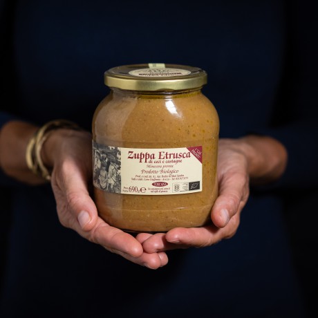 „Zuppa etrusca“ Bio-Suppe aus Kichererbsen und Esskastanien – 670 g