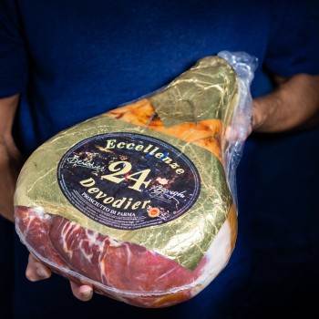 Parmaschinken g.U. ganz – label „Le Eccellenze“ - Mindestreifung 24 Monate - ungefähr 7,5 kg ohne Knochen