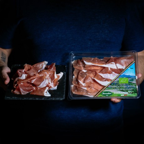 Italian Organic Sliced Ham in tray - Aged 24 months - 70 gr Devodier - 1