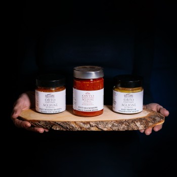 Tasting Selection of Sauces with Aglione Garlic from Valdichiana – 3 Jars Orto Fortunato - 1