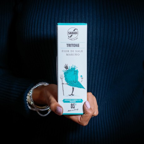 “Tritone” - organic PGI Modica chocolate with flower of sea salt - 50 gr Sabadì - 1