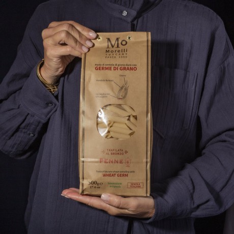 Penne Nudeln mit Weizenkeim, auf Bronze gezogen - 500g Antico Pastificio Morelli - 1