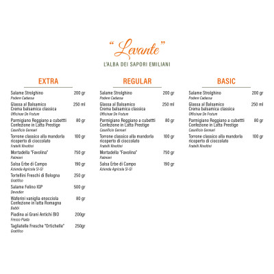 Set Gastronomico "Levante" (Basic, Regular & Extra) Italy Bite - 2