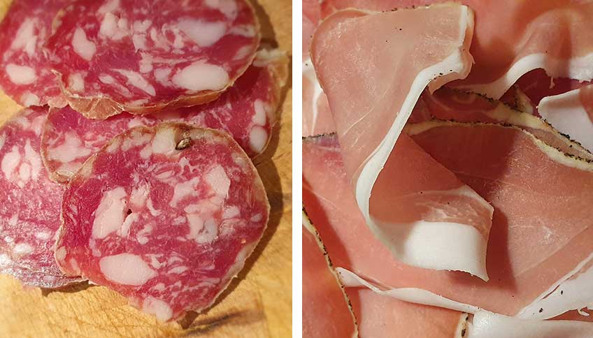 prosciutto e salame affettati