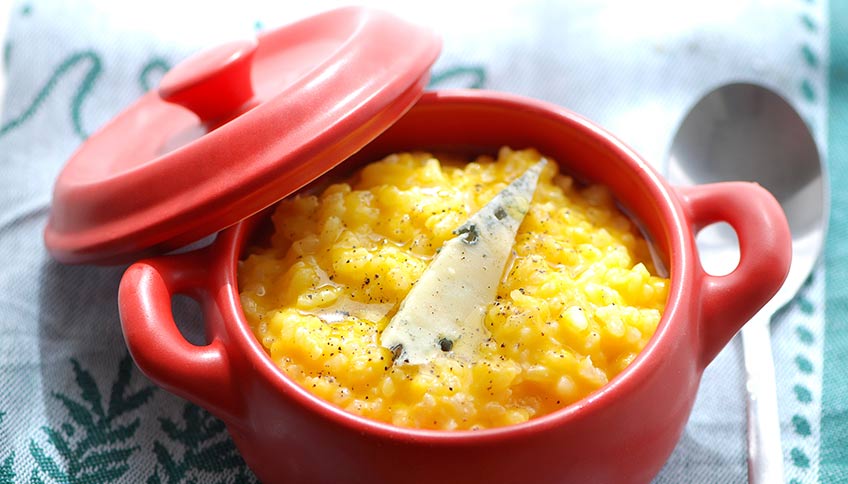 Risotto con zucca e gorgonzola